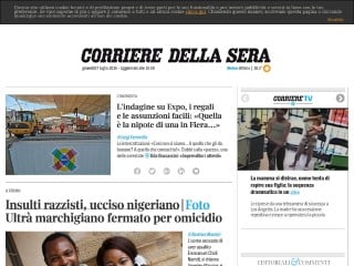 Screenshot sito: Corriere della Sera