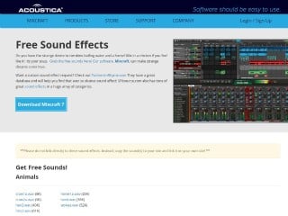 Screenshot sito: Acoustica