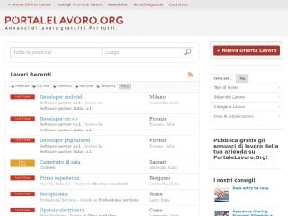 Screenshot sito: PortaleLavoro.Org