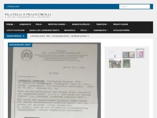 Screenshot sito: Filatelia e Francobolli