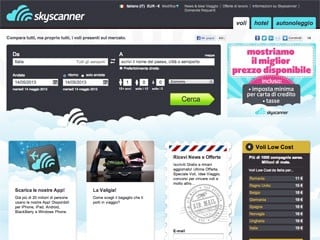 Screenshot sito: Skyscanner Autonoleggio