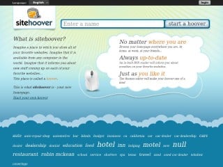 Screenshot sito: SiteHoover