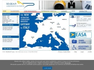 Screenshot sito: Aeroporto di Parma