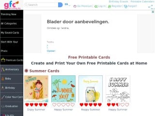 Screenshot sito: Free Printable Cards