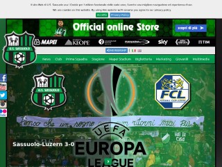 Screenshot sito: Sassuolo