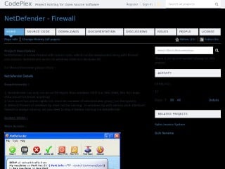 Screenshot sito: Netdefender Firewall