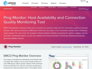 Screenshot sito: EMCO Ping Monitor