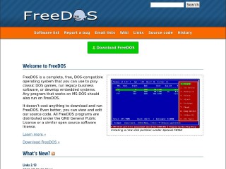 Screenshot sito: Freedos