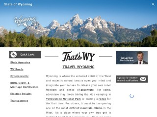 Screenshot sito: Wyoming.gov