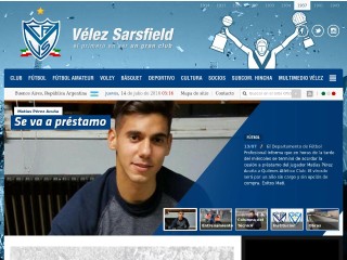 Screenshot sito: Velez Sarsfield