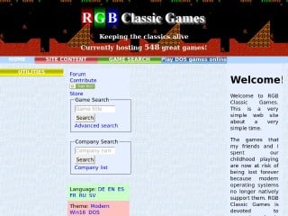 Screenshot sito: Classic DOS Games