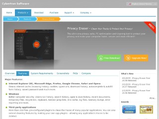 Screenshot sito: Privacy Eraser Free