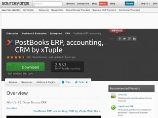 Screenshot sito: Postbooks ERP