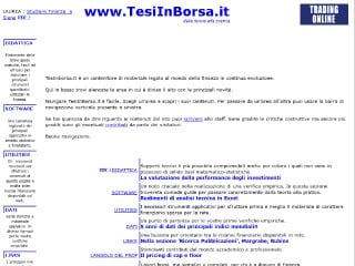 Screenshot sito: Tesi in Borsa