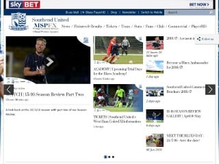 Screenshot sito: Southend United