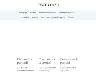 Screenshot sito: La Psoriasi