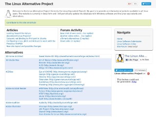Screenshot sito: Linux Alternative Project