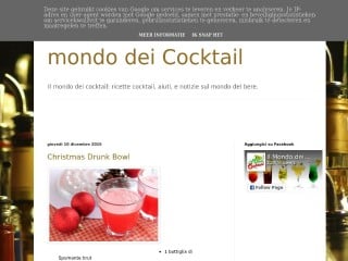 Screenshot sito: Il mondo dei cocktail