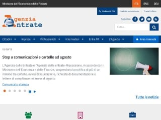 Screenshot sito: Agenzia delle Entrate Modulistica