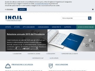 Screenshot sito: INAIL