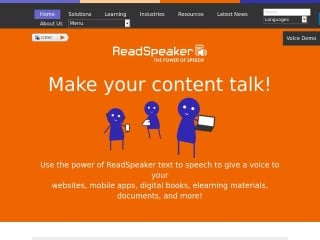 Screenshot sito: ReadSpeaker.com