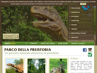 Screenshot sito: Parco della Preistoria