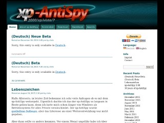 Screenshot sito: XP-antispy