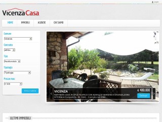 Screenshot sito: Vicenza Casa