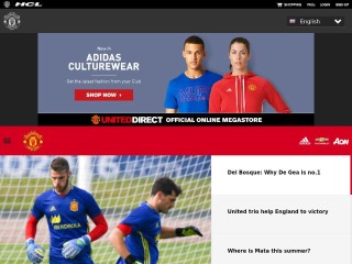 Screenshot sito: Manchester United