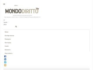 Screenshot sito: Mondodiritto.it