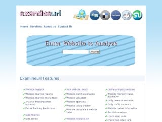 Screenshot sito: Examineurl.com