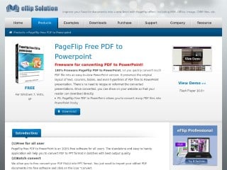 Screenshot sito: Pageflip Free Pdf to Powerpoint