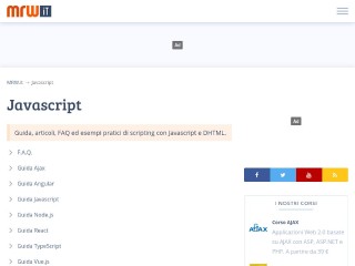 Screenshot sito: Mr.Webmaster Javascript