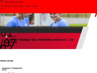 Screenshot sito: Athletic Bilbao