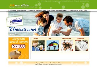 Screenshot sito: Sos Affido