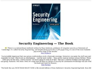 Screenshot sito: Security Engineering