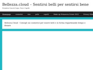 Screenshot sito: Bellezza.cloud