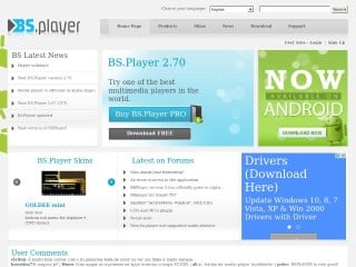Screenshot sito: BSplayer.org