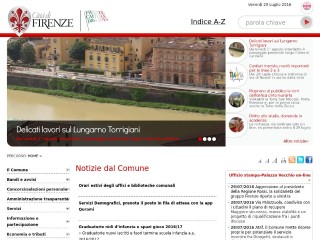 Screenshot sito: Comune di Firenze