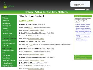 Screenshot sito: Jython.org