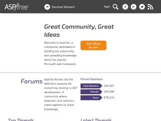 Screenshot sito: ASPfree.com