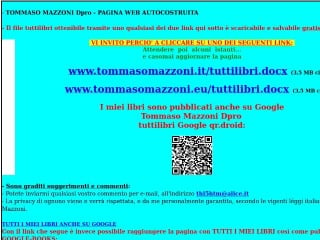 Screenshot sito: Tommaso Mazzoni - I Libri
