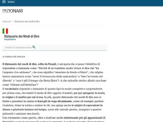 Screenshot sito: Dizionario dei Modi di Dire