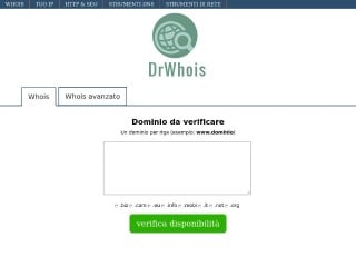 Screenshot sito: DrWhois