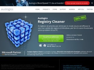Screenshot sito: Auslogics Registry Cleaner