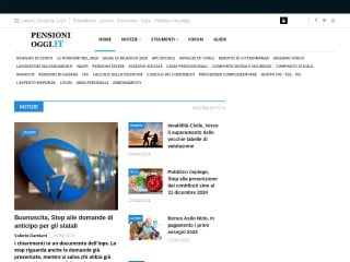 Screenshot sito: PensioniOggi.it