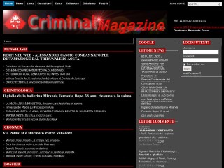 Screenshot sito: Criminal Magazine