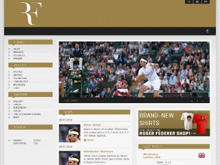Screenshot sito: Roger Federer