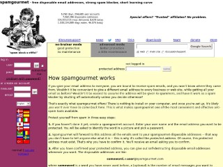 Screenshot sito: Spamgourmet.com