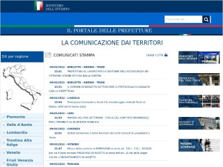 Screenshot sito: Prefettura.it